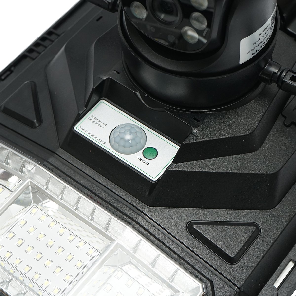 Lampa solara LED 450W, camera supraveghere Ai 4 MP, WIFI, sim 4G cu panou solar 24W, baterie LifePo4 18Ah, rotativa 360, night vision, detectie umana, aplicatie V380 Pro